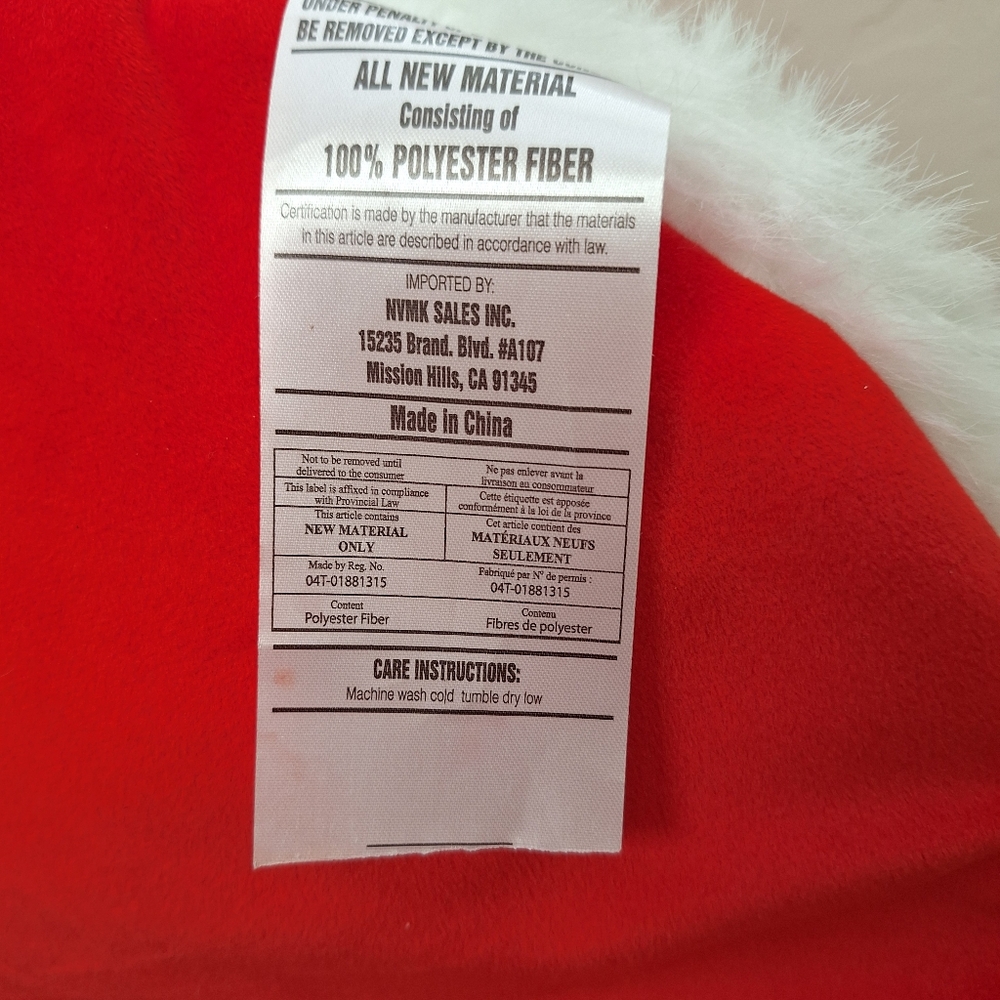Nandog Santa Hat Dog Bed Christmas Holiday Cat Bed Pom Pom Fur Red - Picture 10 of 11